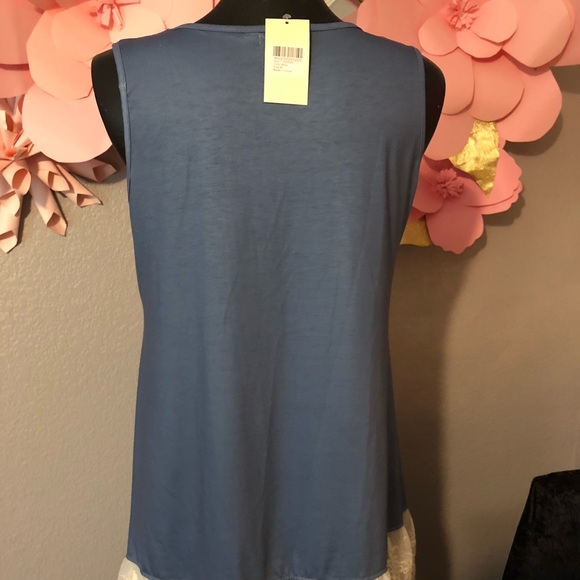 Cute Tank With Lace Trim-RR - Picture 3 of 5